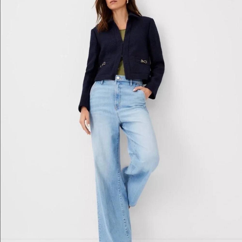 Ann Taylor Blue Topper Jacket - Picture 2 of 10
